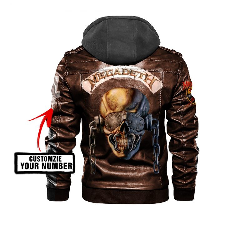 Megadeth skull custom leather jacket 2