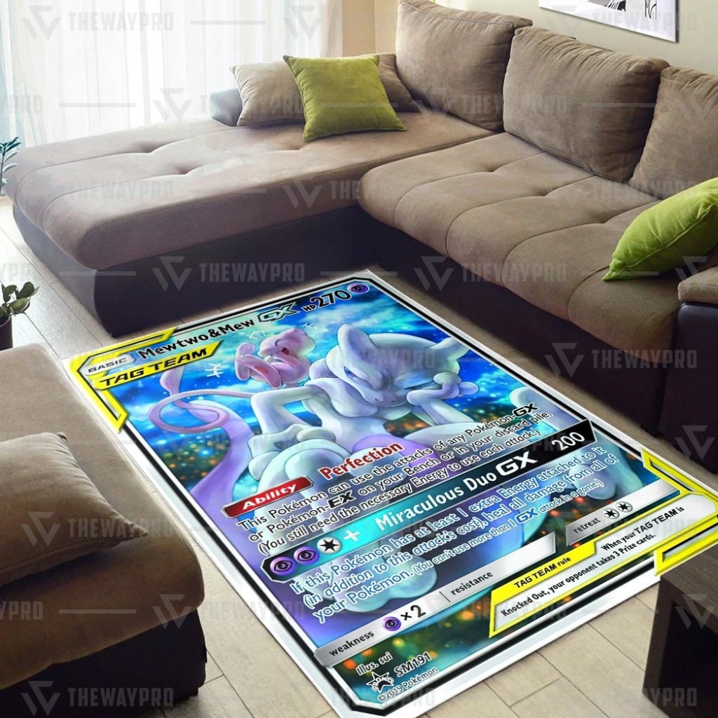 Mewtwo and Mew Pokemon fleece blanket, rug 3 Mewtwo and Mew Pokemon fleece blanket rug 1.1