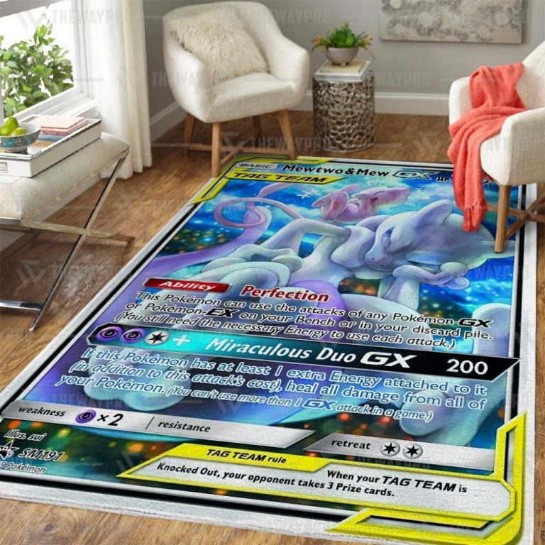 Mewtwo and Mew Pokemon fleece blanket rug 1.2