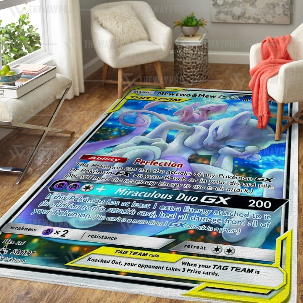 Mewtwo and Mew Pokemon fleece blanket, rug 2 Mewtwo and Mew Pokemon fleece blanket rug 1.2
