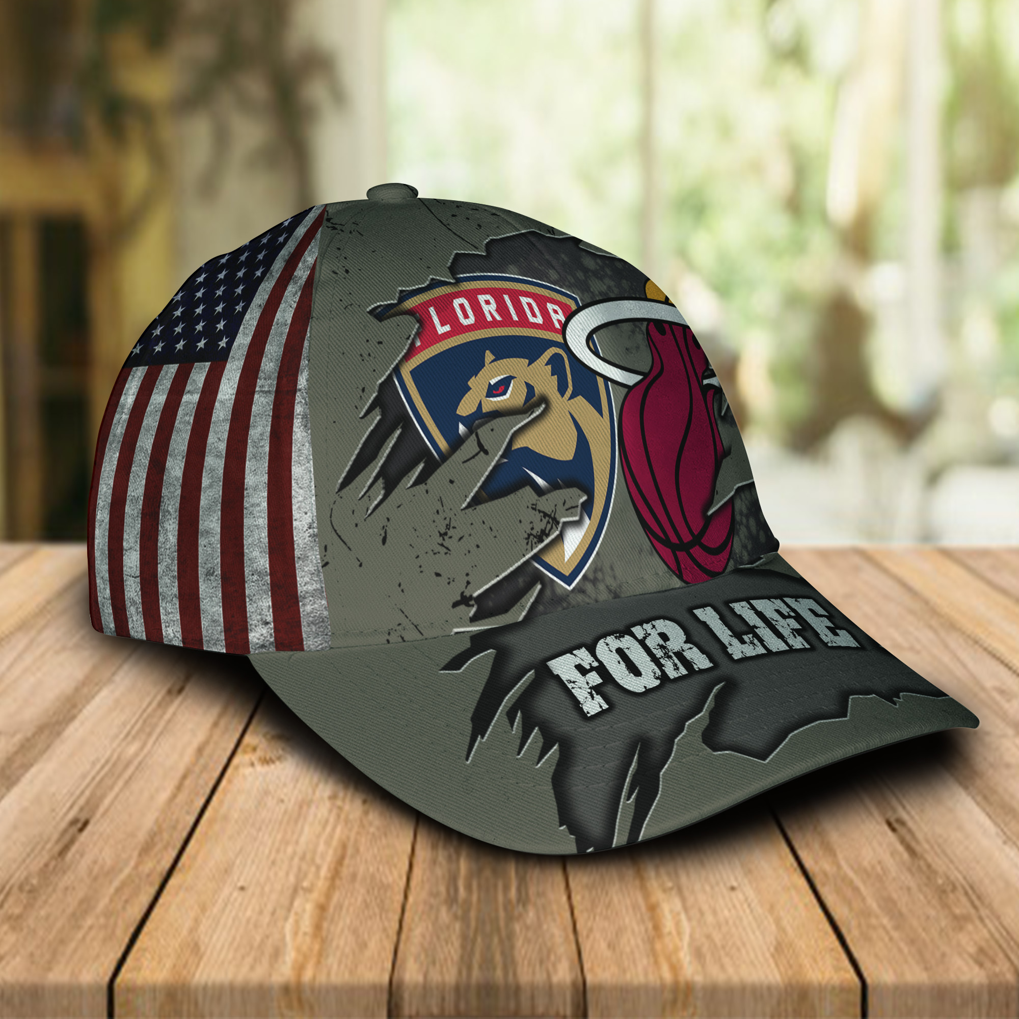 Miami Heat Florida Panthers for life cap hat 4 Miami Heat Florida Panthers for life cap hat 1