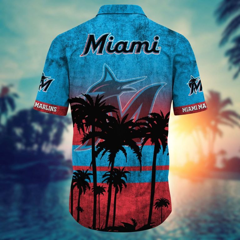 Miami Marlins hawaiian shirt short 2