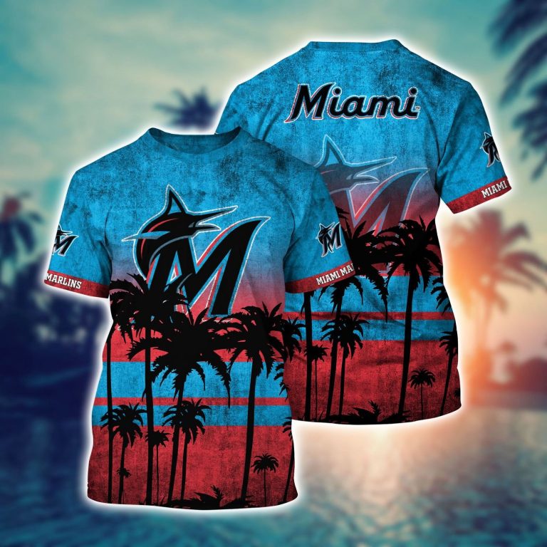 Miami Marlins hawaiian shirt short 4