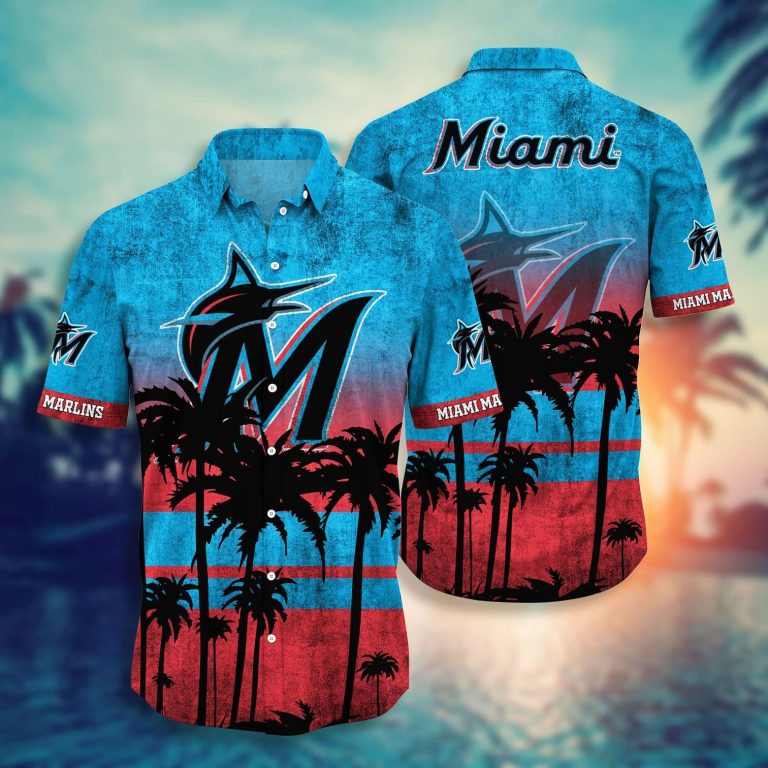 Miami Marlins hawaiian shirt short 5