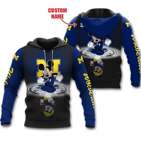 Michigan Wolverines Mickey Custom name Sweatshirt Sweater