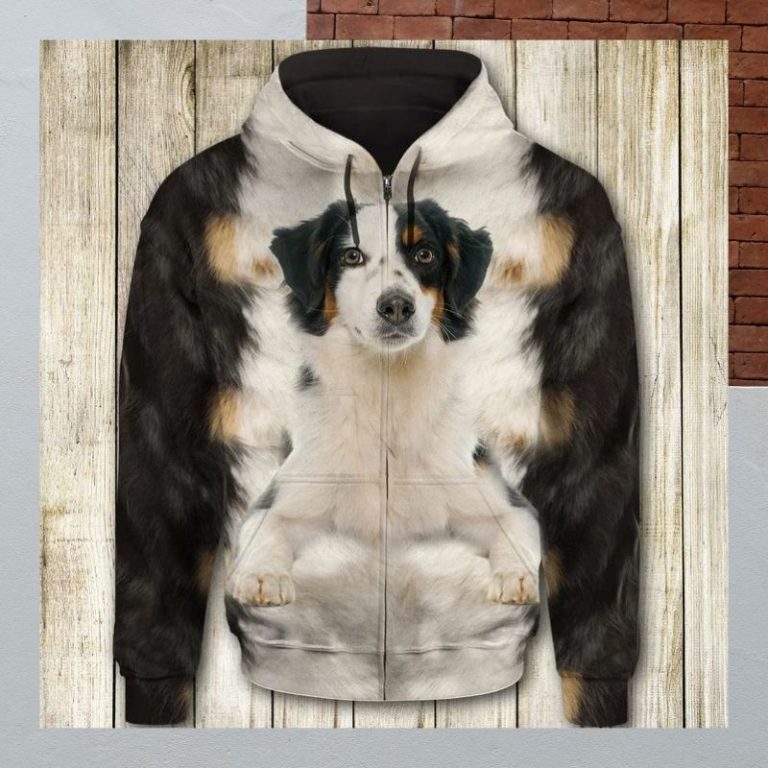 Miniature Australian Shepherd Face 3d full print hoodie 2