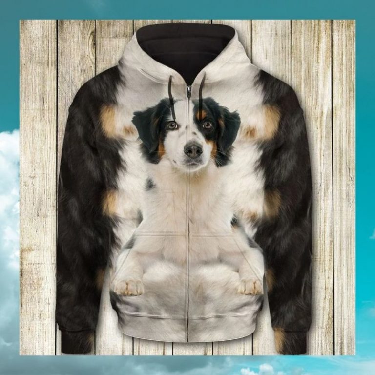 Miniature Australian Shepherd Face 3d full print hoodie 3