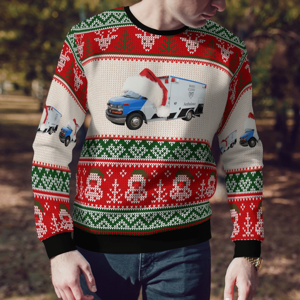 Minnesota Mayo Clinic Ambulance Christmas sweater, sweatshirt 4 Minnesota Mayo Clinic Ambulance Christmas sweater sweatshirt 3