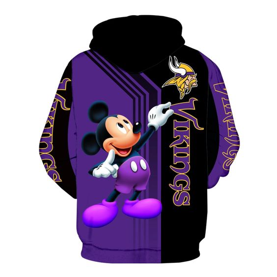 Minnesota Vikings Mickey Mouse 3D Hoodie1