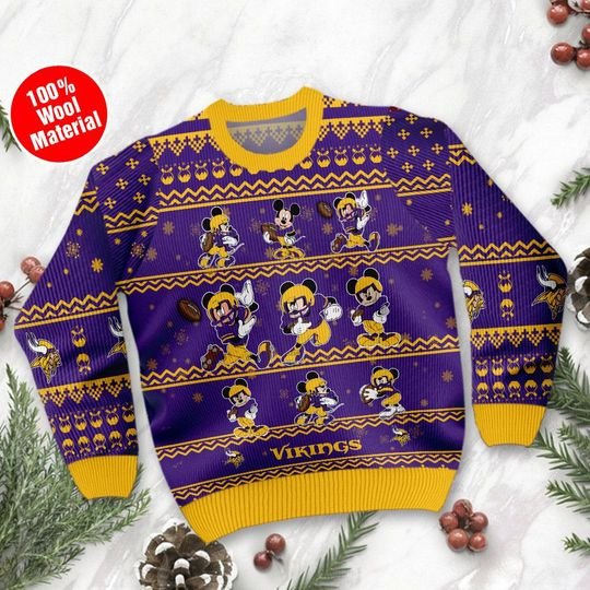 Minnesota Vikings Mickey Mouse Ugly Sweater1
