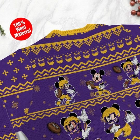 Minnesota Vikings Mickey Mouse Ugly Sweater 3 Minnesota Vikings Mickey Mouse Ugly Sweater3