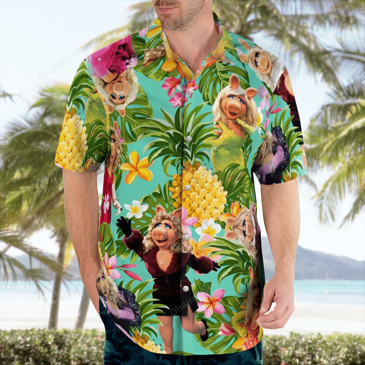 Miss Piggy pineapple tropical hawaiian shirt 3 Miss Piggy pineapple tropical hawaiian shirt 3