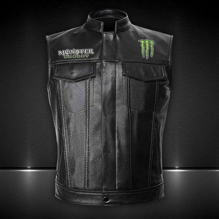 Monster Energy Vest Leather Jacket2