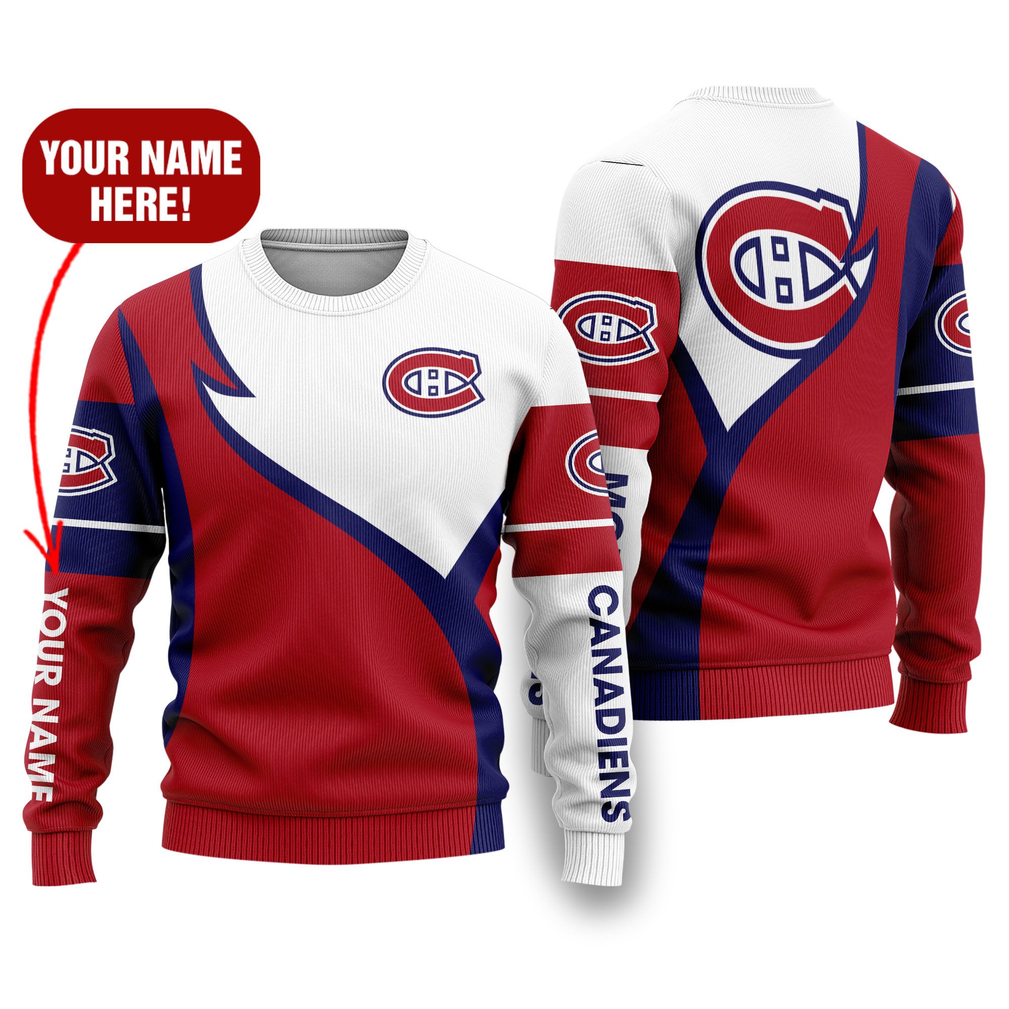 Montreal Canadiens logo custom personalized name 3d shirt, hoodie 8 Montreal Canadiens logo custom personalized name 3d shirt hoodie