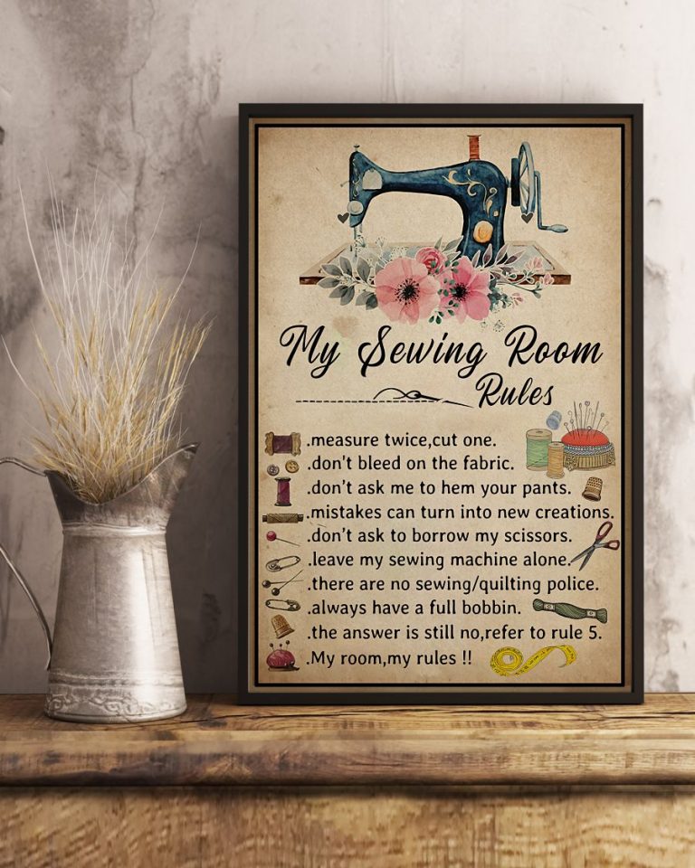My Sewing Room Rules measure twice cut one poster, canvas 2 My Sewing Room Rules measure twice cut one poster canvas 2