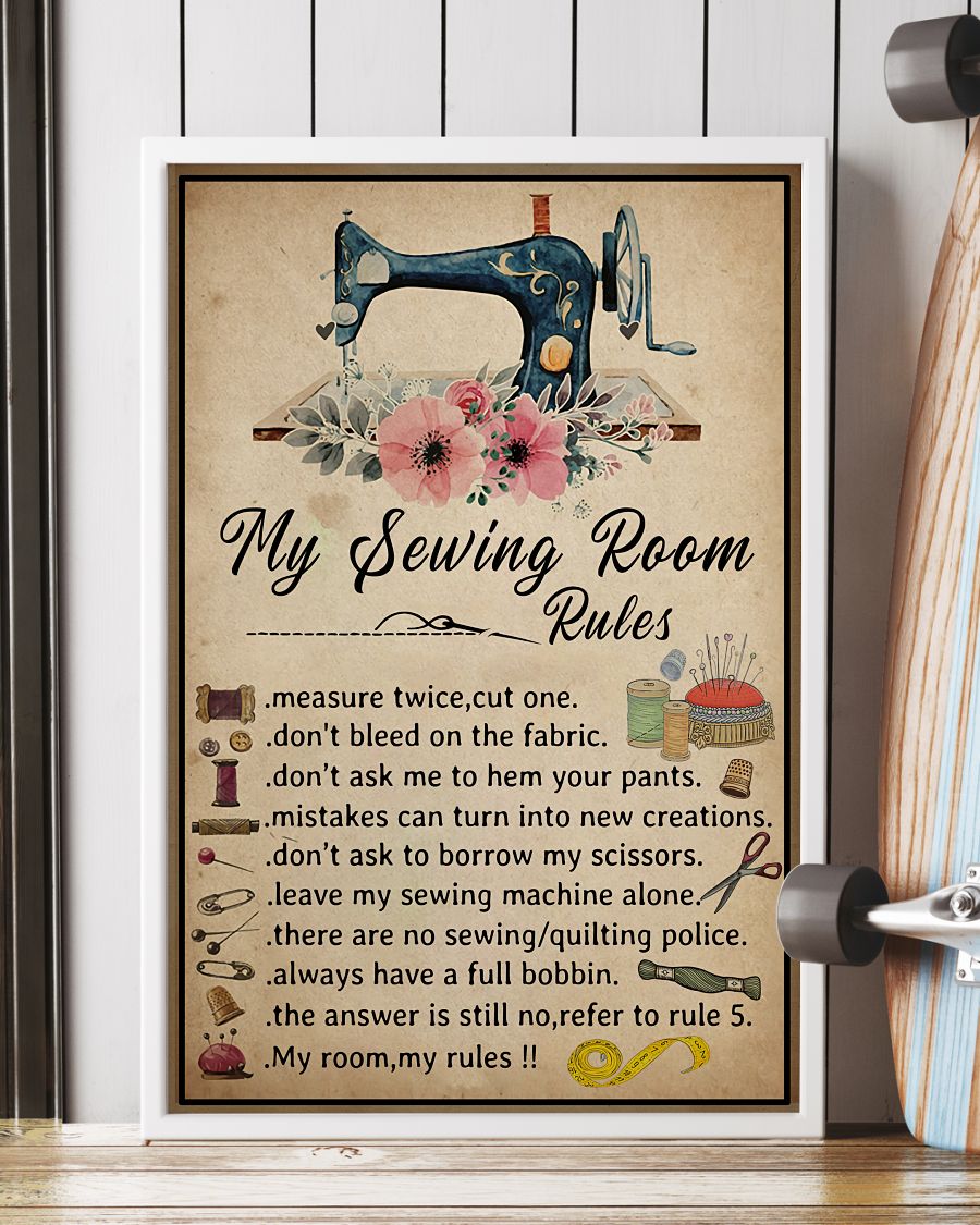 My Sewing Room Rules measure twice cut one poster, canvas 4 My Sewing Room Rules measure twice cut one poster canvas 3