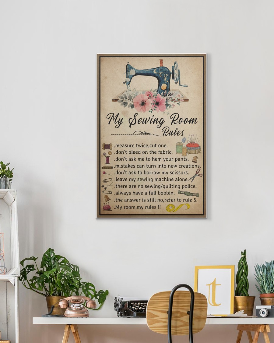 My Sewing Room Rules measure twice cut one poster, canvas 6 My Sewing Room Rules measure twice cut one poster canvas 5
