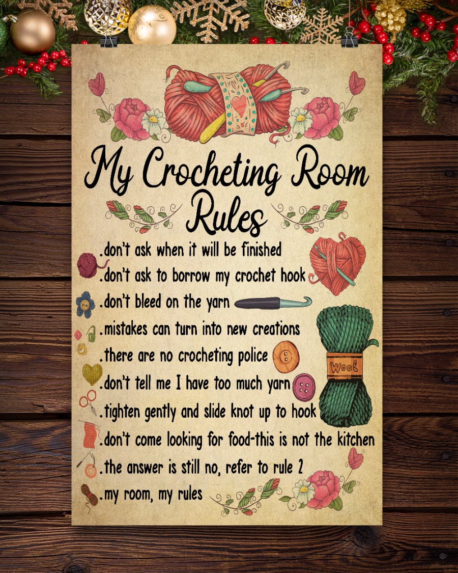 My crocheting room rules don't ask when I will be finished poster 3 My crocheting room rules dont ask when I will be finished poster 3