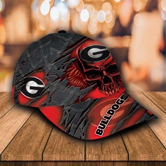 NCAA1 Georgia Bulldogs Skull Custom name cap1