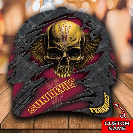 NCAA3 Arizona State Sun Devils Skull Custom name cap