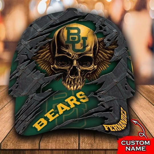 NCAA3 Baylor Bears Skull Custom name cap