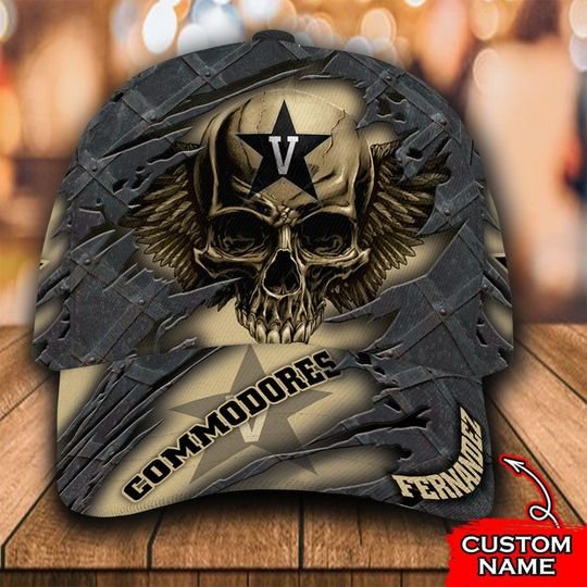NCAA3 Vanderbilt Commodores Skull Custom name cap
