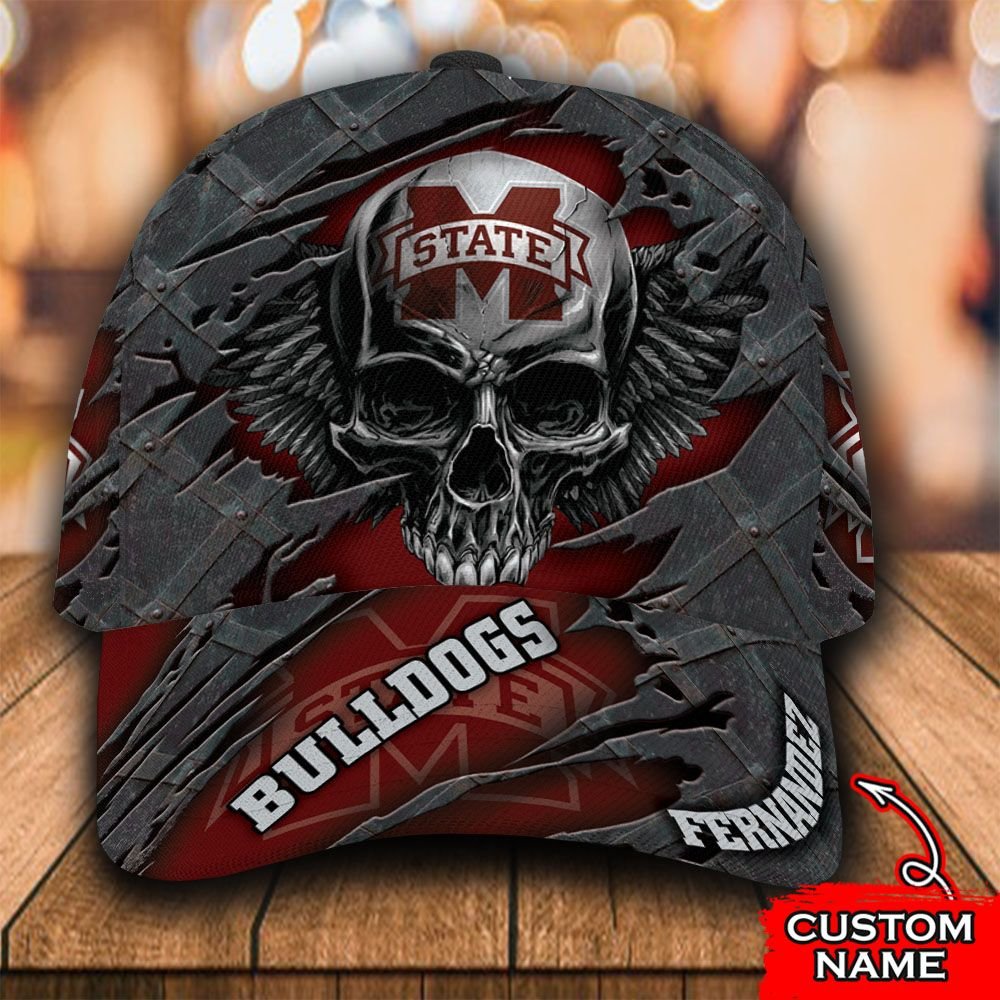 NEW Skull Mississippi State Bulldogs custom Personalized cap 5 NEW Skull Mississippi State Bulldogs custom Personalized cap 1