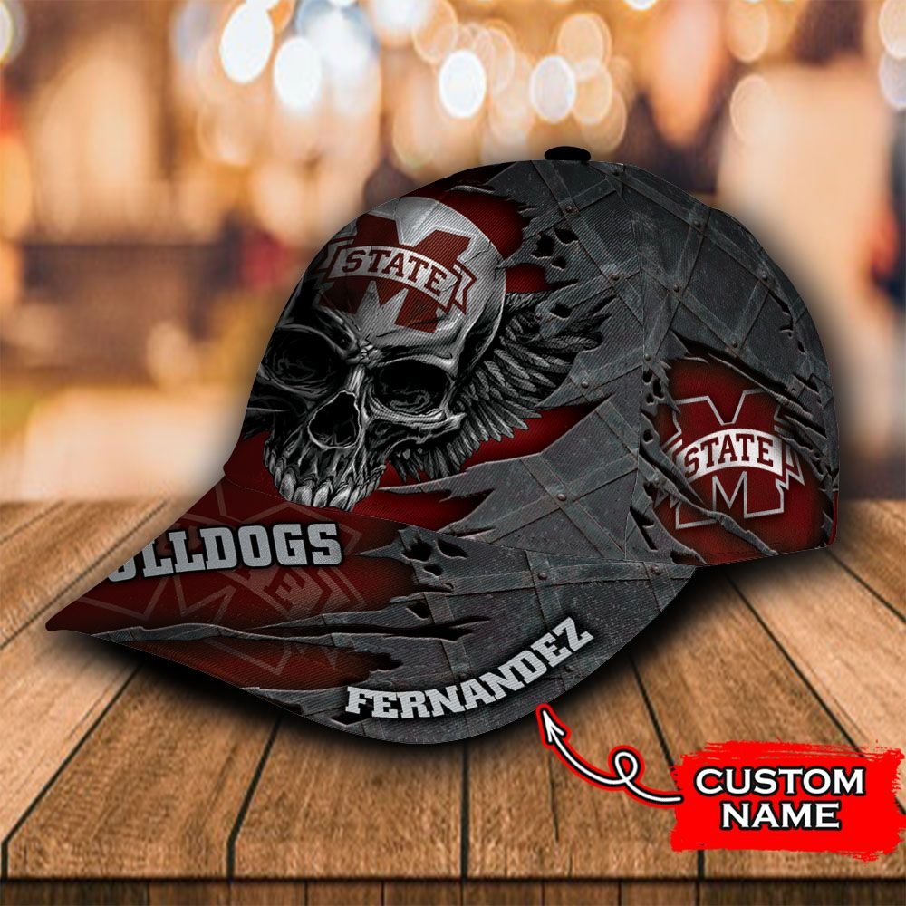 NEW Skull Mississippi State Bulldogs custom Personalized cap 3
