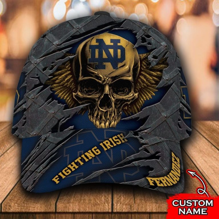 NEW Skull Notre Dame Fighting Irish Custom Personalized Cap (1) NEW Skull Notre Dame Fighting Irish custom Personalized cap 1