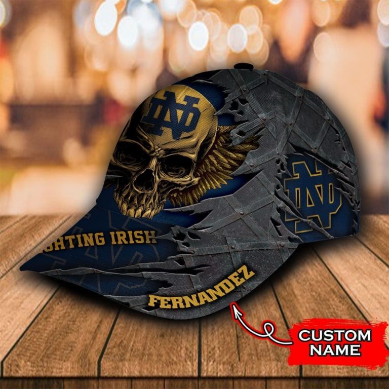 NEW Skull Notre Dame Fighting Irish Custom Personalized Cap (3) NEW Skull Notre Dame Fighting Irish custom Personalized cap 3