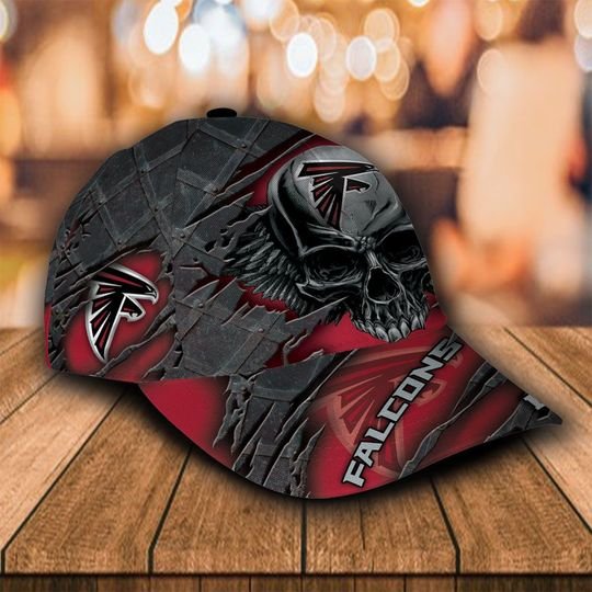 NFL Atlanta falcons classic skull custom name cap1
