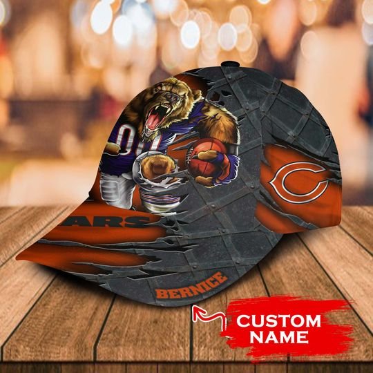 NFL Chicago Bears Mascost Custom name Cap 2