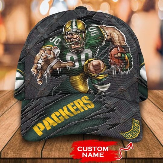 NFL Green bay packers 3d mascost classic custom name cap