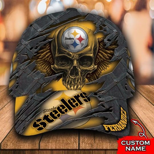 NFL Pittsburgh steelers classic skull custom names cap