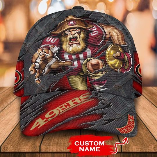 NFL San francisco 49ers 3d mascot classic custom name cap hat