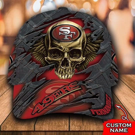NFL San francisco 49ers classic skull custom name cap