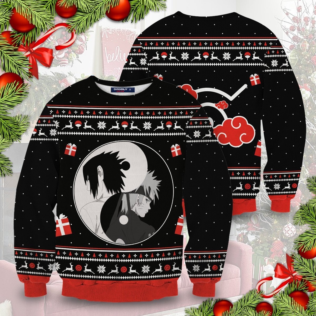 Naruto Sasuke Akatsuki Konoha Christmas gift sweater sweatshirt 2