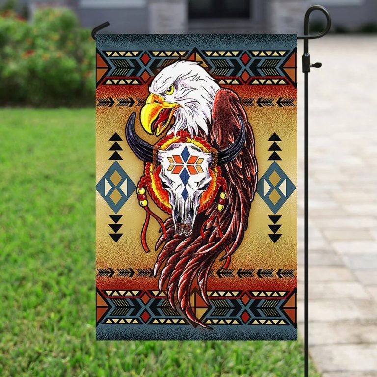 Native American Feather Bison Buffalo Eagle Flag 2