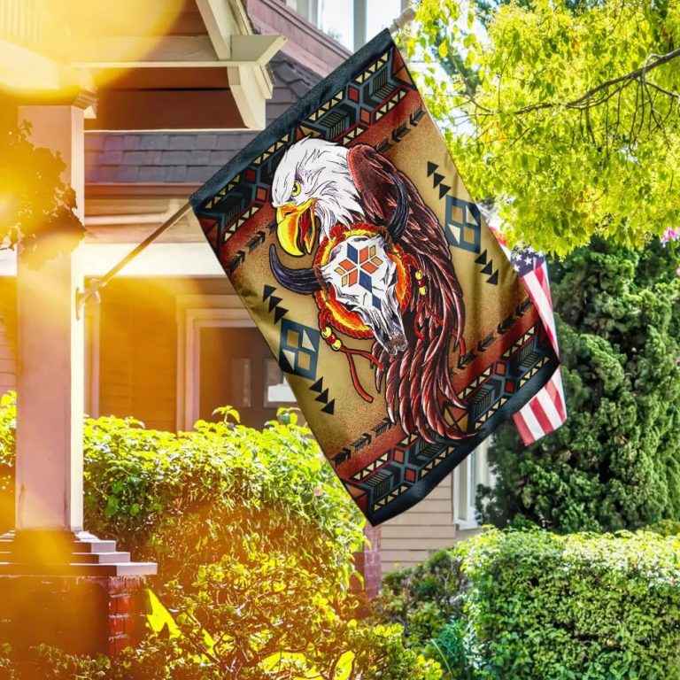 Native American Feather Bison Buffalo Eagle Flag 3