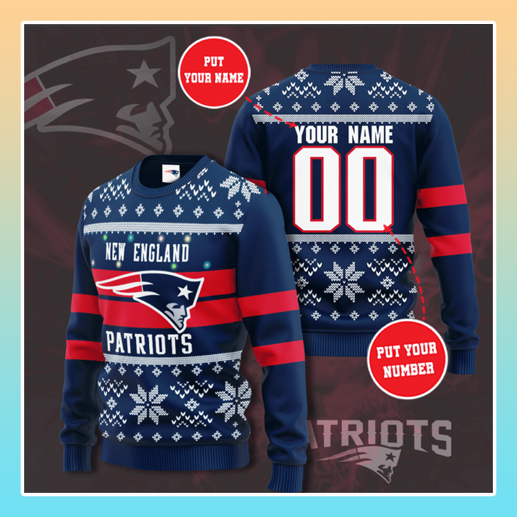 New England Patriots Custom Name Christmas Sweater 3 New England Patriots Custom Name Christmas Sweater3