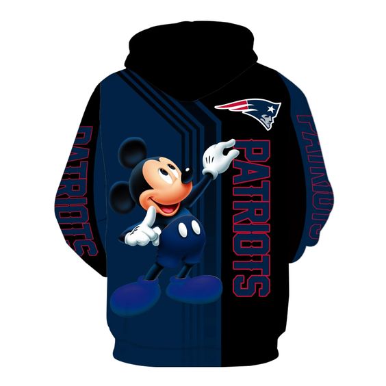 New England Patriots Mickey Mouse 3D Hoodie1