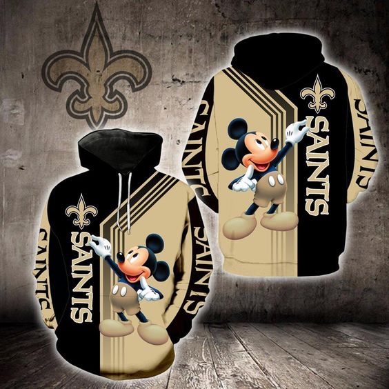 New Orleans Saints Mickey Mouse 3D Hoodie2