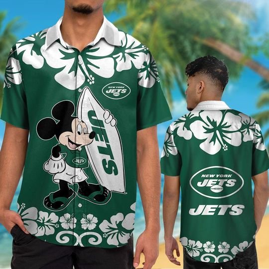 New York Jets Mickey Mouse Hawaiian ShirtShort