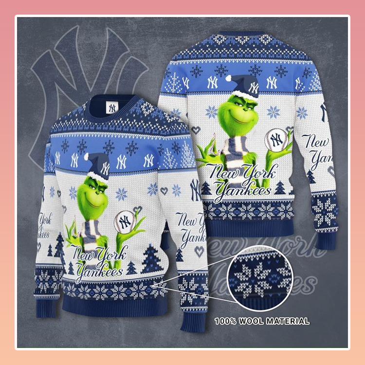 New York Yankees Custom Name Christmas Sweater 4 New York Yankees Custom Name Christmas Sweater2