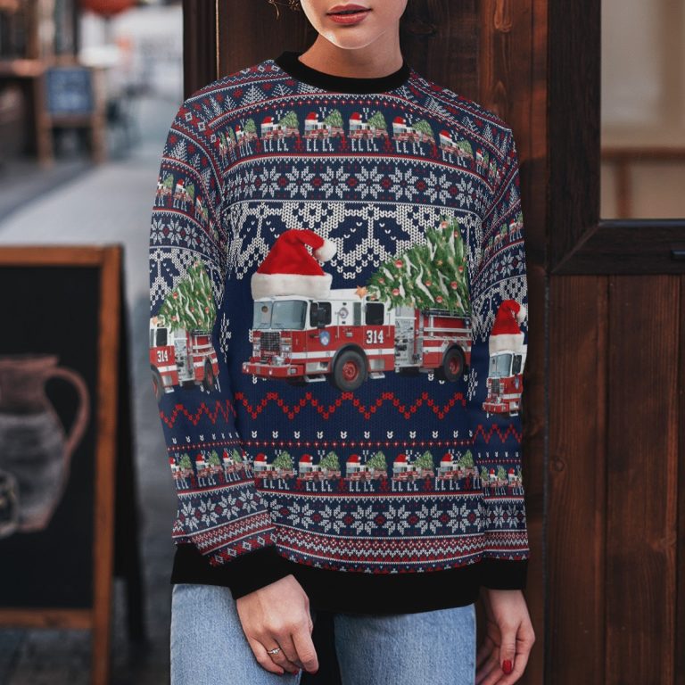 New York Yonkers Fire Department Christmas sweater sweatshirt 2