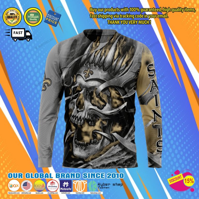 New orleans saints skull jersey hoodie8