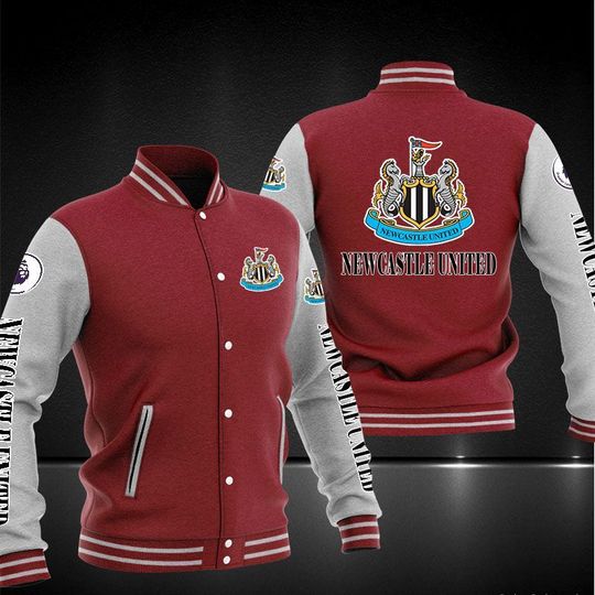 Newcastle United FC Varsity Baseball Jacket 4 Newcastle United FC Varsity Baseball Jacket2