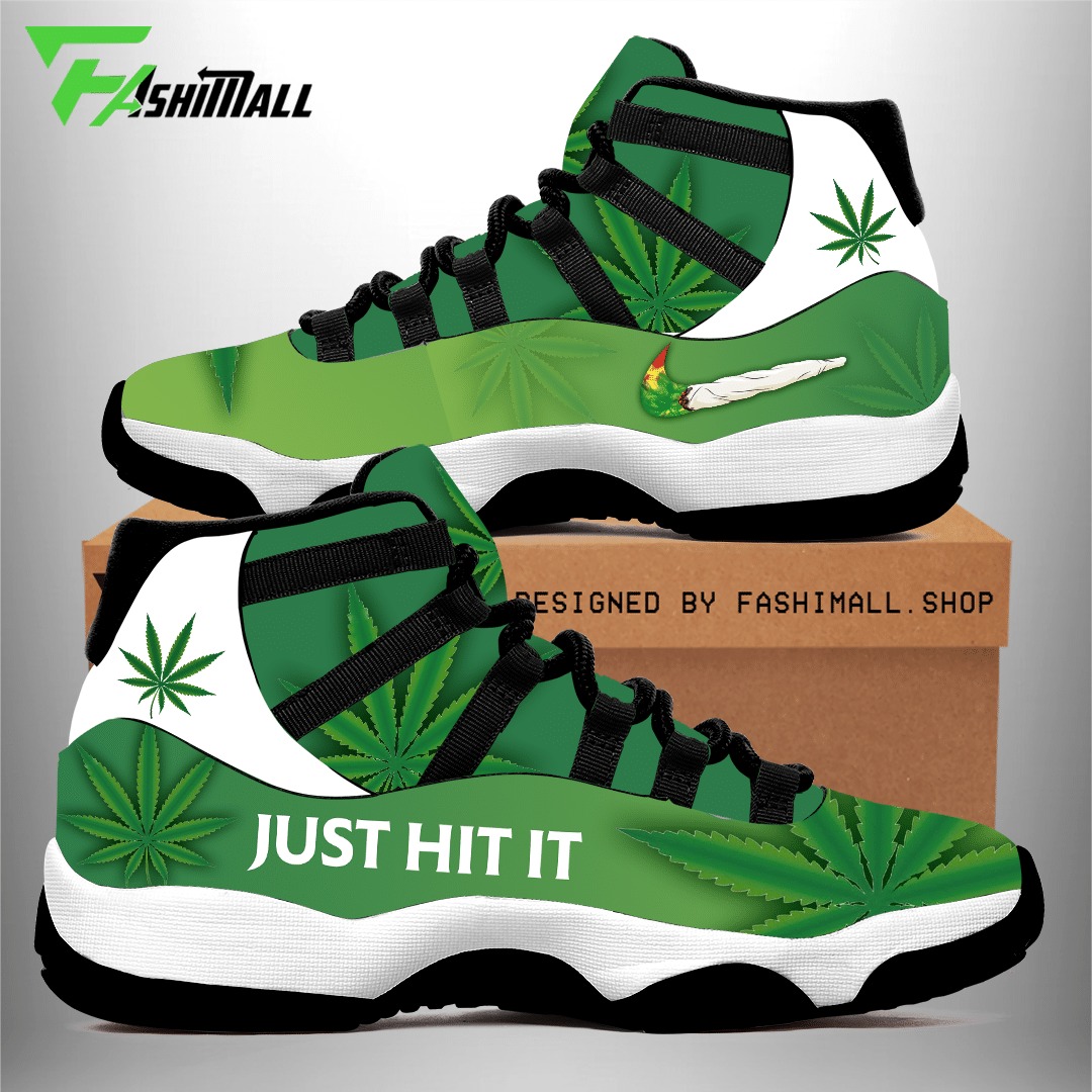 Nike Green Cannabis Just hit it Air Jordan 11 sneaker shoes 10 Nike Green Cannabis Just hit it Air Jordan 11 sneaker shoes 2