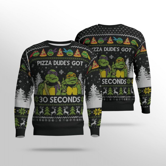 Ninja Turtles pizza dudes got 30 seconds ugly christmas sweater 1