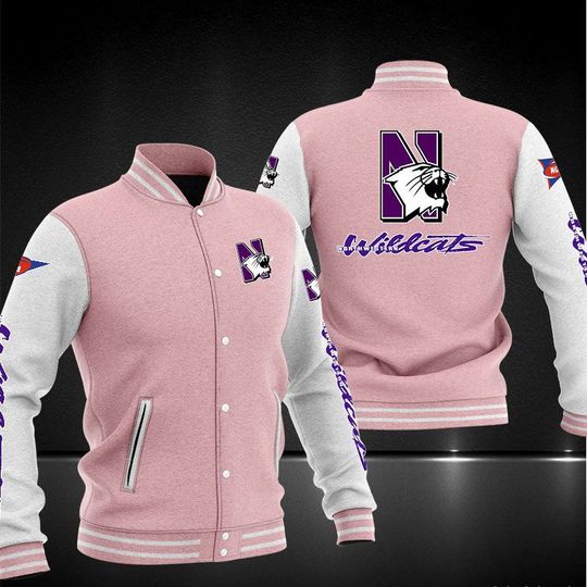 Northwestern Wildcats Football Varsity Baseball Jacket4
